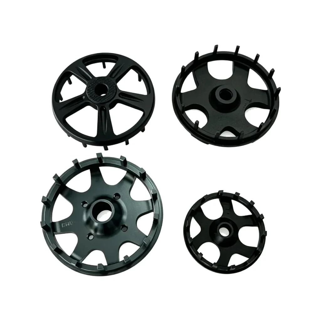 CNC Milled Black Anodized Aluminum Wheel Housing