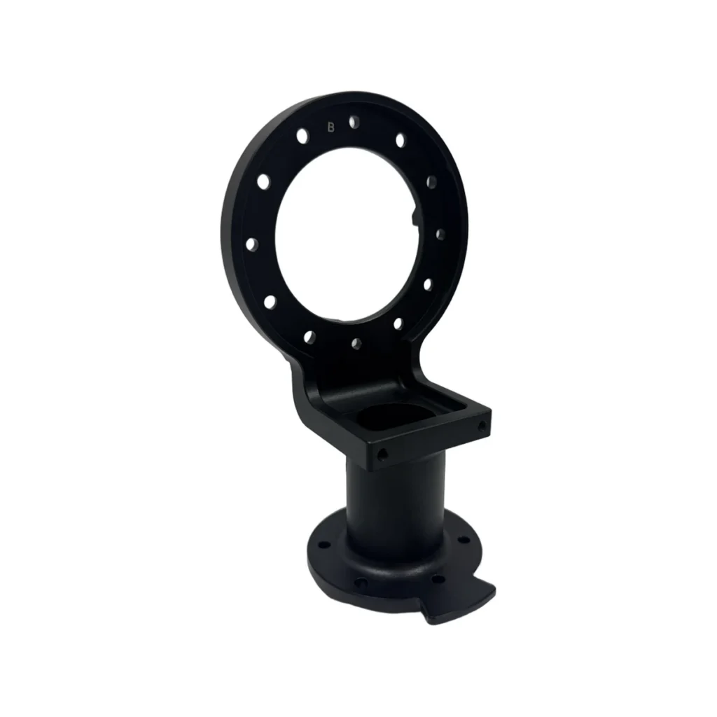 CNC Turned Black Anodized Robot Arm Post